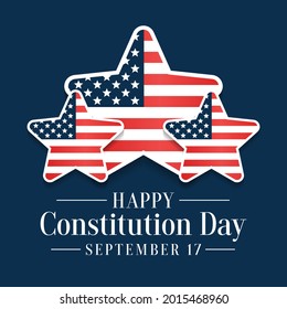 Constitution day of the United States is observed every year on September 17, it is an American federal observance that recognizes the adoption of the U.S Constitution. Vector illustration