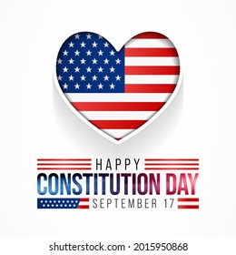 Constitution day of the United States is observed every year on September 17, it is an American federal observance that recognizes the adoption of the U.S Constitution. Vector illustration