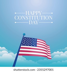 Constitution Day USA design template good for celebration usage. banner template. flat design. vector eps 10.