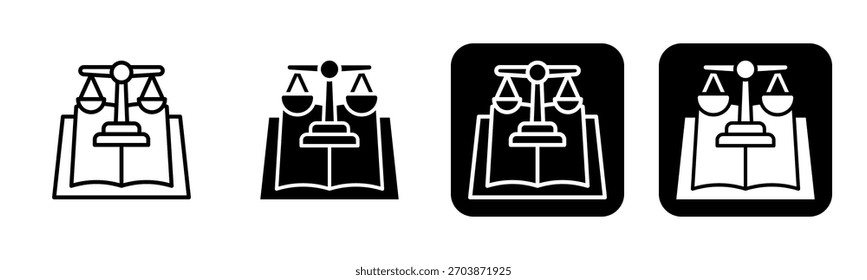 Constitution Icon Line und Black Fill Style Collection