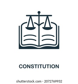 Constitution icon. Monochrome sign from human rights collection. Creative Constitution icon illustration for web design, infographics and more