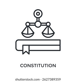 Constitution Icon Outline Style. Vector Illustration For Graphic Design