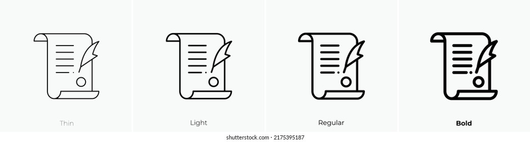 constitution icon. Thin, Light Regular And Bold style design isolated on white background