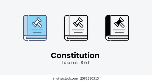 Constitution icons set vector stock illustration