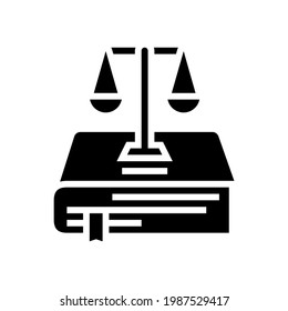 vector de icono de glifo de la ley de constitución. firma de la ley constitucional. símbolo de contorno aislado ilustración negra