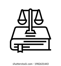 constitution law line icon vector. constitution law sign. isolated contour symbol black illustration