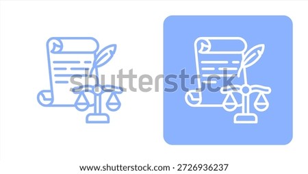 Constitution LineTwo-tone color and contrasting background icon illustration