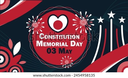 Constitution Memorial Day  vector banner design with geometric shapes and vibrant colors on a horizontal background. Happy Constitution Memorial Day modern minimal poster.