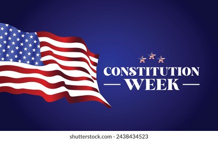 Constitution Week unique text with usa flag design
