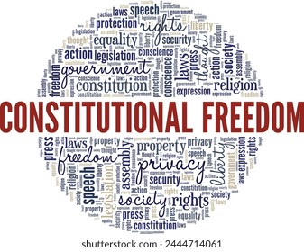 Constitutional Freedom word cloud conceptual design isolated on white background.