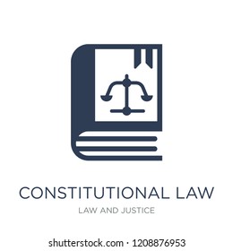 icono del derecho constitucional. Icono de moda del derecho constitucional vectorial plano sobre fondo blanco de la colección de leyes y justicia, ilustración vectorial puede ser usada para web y móvil, eps10