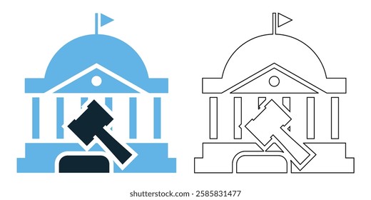 Constitutional law icon vector, legal, government and rights pictogram symbol ui and ux design, glyphs and stroke line