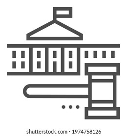 Constitutional law square line vector icon.