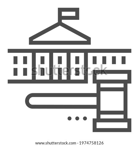 Constitutional law square line vector icon.