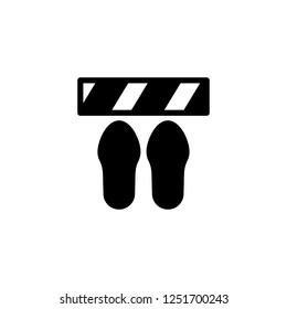 Constrain sign with foot print,  vector icon in solid/glyph black style