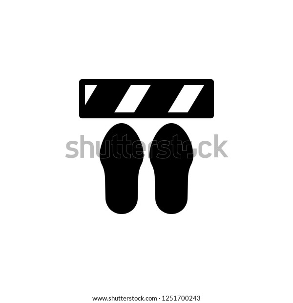 Constrain sign with foot print,  vector icon in\
solid/glyph black\
style