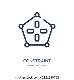 constraint thin line icon. business, integration linear icons from geometric figure concept isolated outline sign. Vector illustration symbol element for web design and apps.