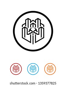 constrcution icon, city icon, architectre icon, vector, icon