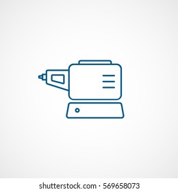 Constriction Electric Drill Blue Line Icon On White Background