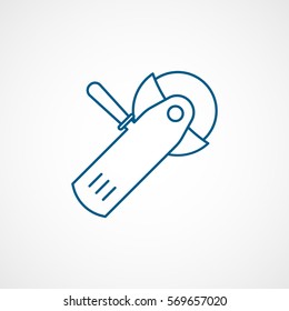 Constriction Electric Grinder Blue Line Icon On White Background