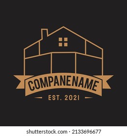 Constriction retro vintage logo for your brand. Building logo design