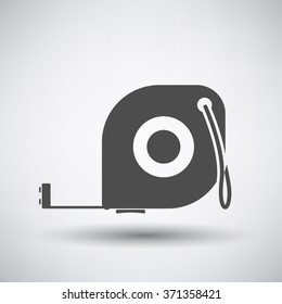 Constriction tape measure icon on gray background with round shadow. Vector illustration.