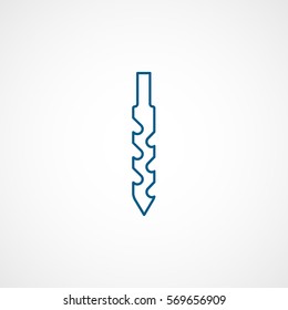 Constriction Tool Drill Auger Blue Line Icon On White Background