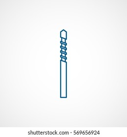 Constriction Tool Drill Auger Blue Line Icon On White Background