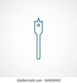 Constriction Tool Drill Auger Blue Line Icon On White Background