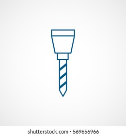 Constriction Tool Drill Auger Blue Line Icon On White Background