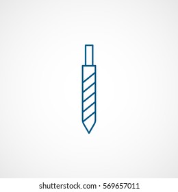 Constriction Tool Drill Auger Blue Line Icon On White Background