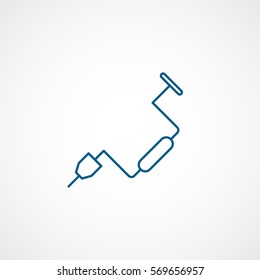 Constriction Tool Hand Drill Blue Line Icon On White Background