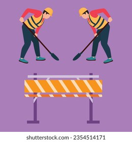 Constriction Worker Vector Cartoon Character Pro illustration 