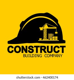 Construir logotipo de construcción, vectores de iconos de concepto de trabajo industrial.