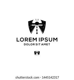 Construct building logo on white background : icon vector: Industrial working industry concept. - Vector