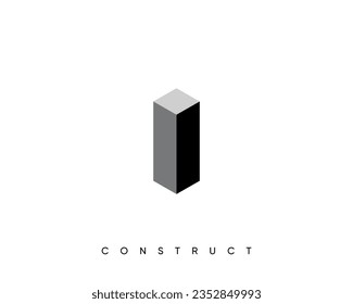 Construct logo. 3d construction vector sign. Design for architecture, planning and structure.