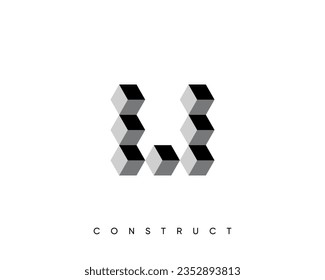 Construct logo design template for business identity. Abstract construction, architecture, structure and planning vector sign.