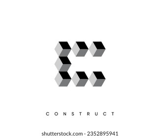 Construct logo design template for business identity. Abstract construction, architecture, structure and planning vector sign.