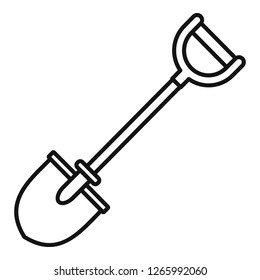 Construct shovel icon. Outline construct shovel vector icon for web design isolated on white background