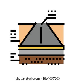 vector de icono de color de capas de carretera construidas. signo de capas de carreteras construidas. ilustración de símbolo aislado