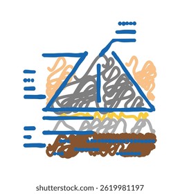camadas de estrada construídas ícone doodle esboço vetor. camadas de estrada construídas sinal. símbolo isolado ilustração