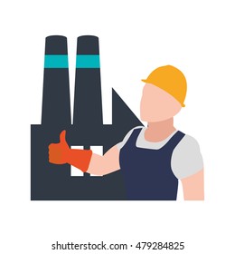 constructer with helmet and plant icon. Construction repair factory and industry theme. Isolated design. Vector illustration