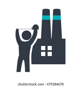 constructer and plant icon. Construction repair factory and industry theme. Isolated design. Vector illustration