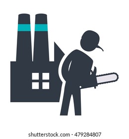 constructer and plant icon. Construction repair factory and industry theme. Isolated design. Vector illustration