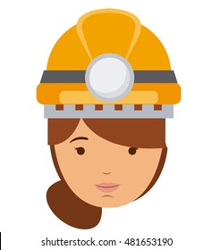 constructer woman and cartoon icon. profession worker and occupation theme. Isolated design. Vector illustration