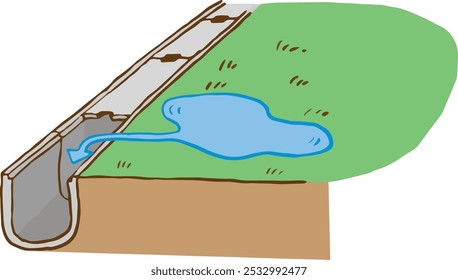 Construir calhas em jardins com poças severas para permitir a drenagem.