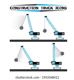 Constructio truck icons one step