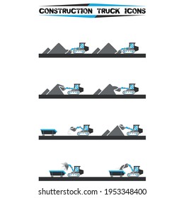 Constructio truck icons set eight