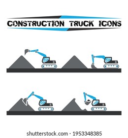 Constructio truck icons set seven