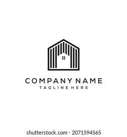 Construction of Abstract Logo Design House Building
